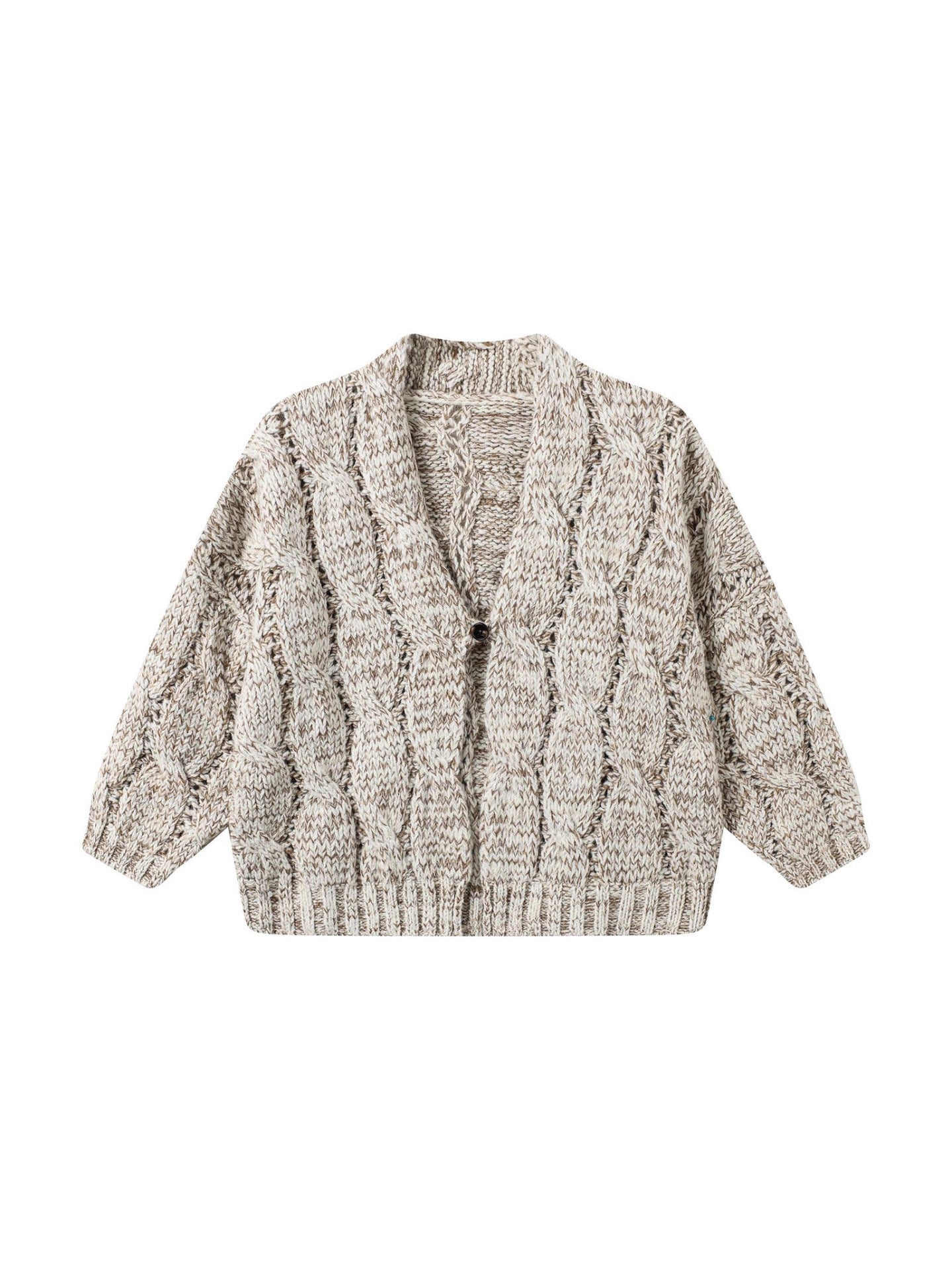 A Khaki Knitted Cardigan For Women's Made Out Of Wool And Cashmere Blend With Button Ups