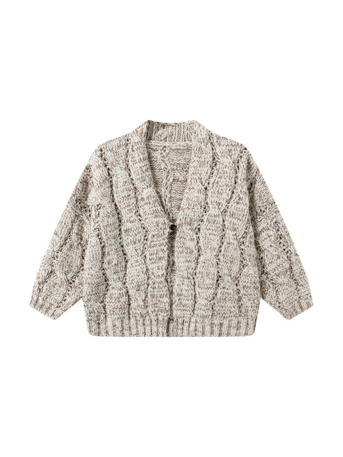 A Khaki Knitted Cardigan For Women's Made Out Of Wool And Cashmere Blend With Button Ups