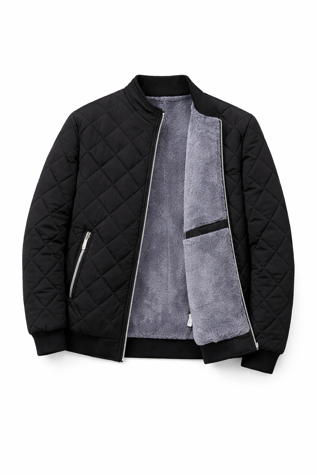 Men's Black Fleece Lined Winter Jacket