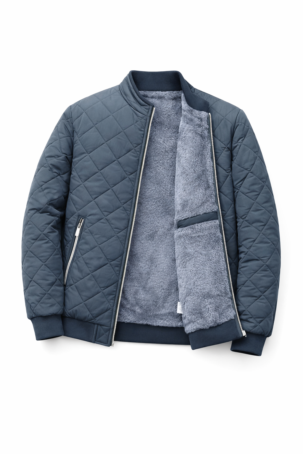 Men's Gray Fleece Lined Winter Jacket