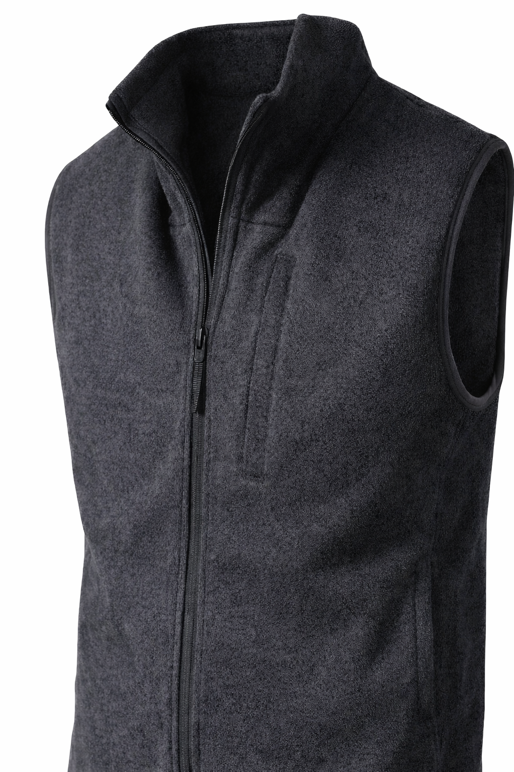 Thermal Fleece Jacket Color Dark Gray  with short sleeved and wide pockets 